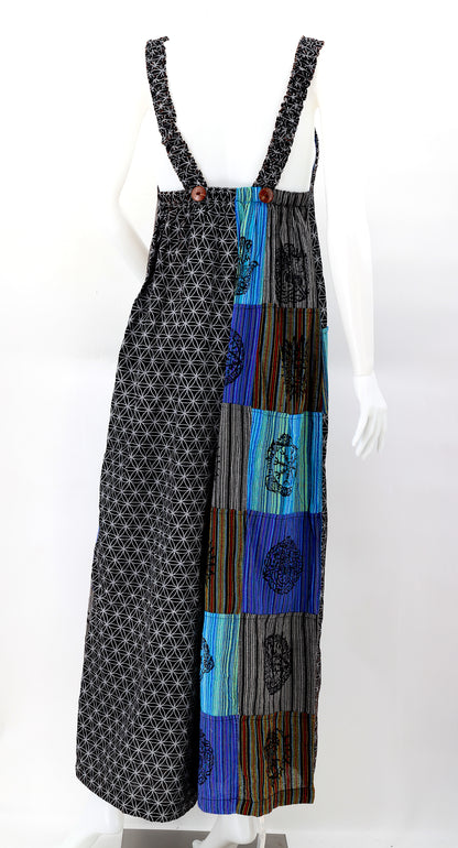 Flower of Life Pagan Symbol Overalls | Wide Leg Jumpsuit