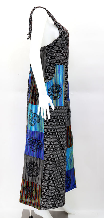 Flower of Life Pagan Symbol Overalls | Wide Leg Jumpsuit