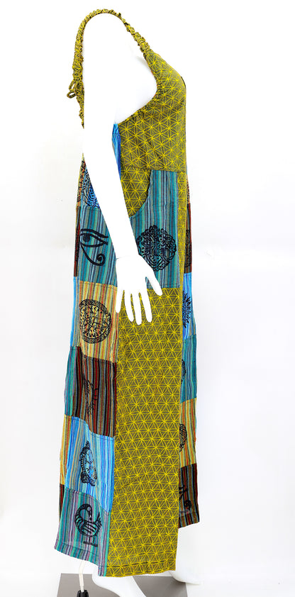 Flower of Life Pagan Symbol Overalls | Wide Leg Jumpsuit
