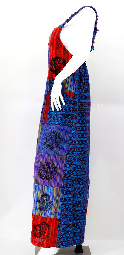 Flower of Life Pagan Symbol Overalls | Wide Leg Jumpsuit