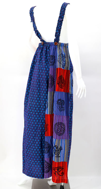 Flower of Life Pagan Symbol Overalls | Wide Leg Jumpsuit