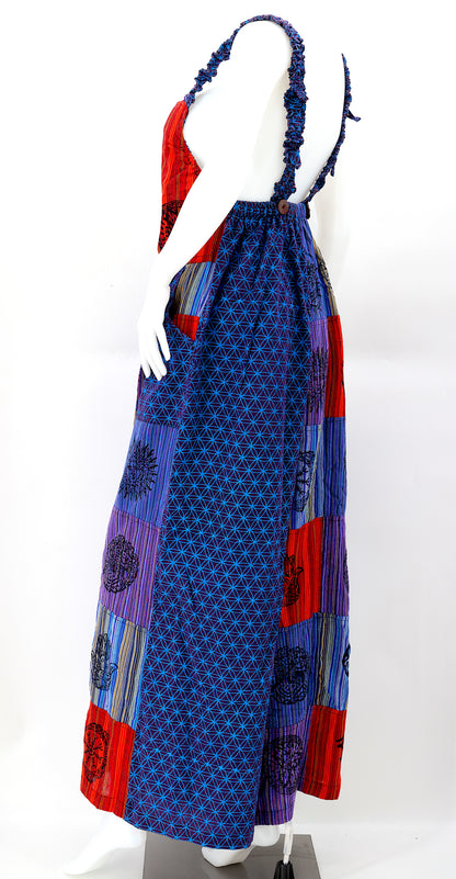 Flower of Life Pagan Symbol Overalls | Wide Leg Jumpsuit