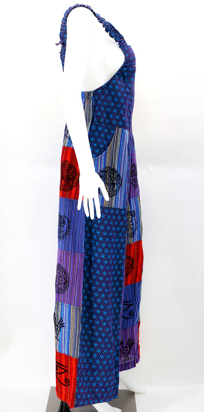 Flower of Life Pagan Symbol Overalls | Wide Leg Jumpsuit