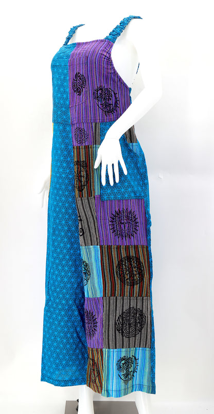 Flower of Life Pagan Symbol Overalls | Wide Leg Jumpsuit