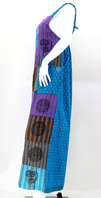 Flower of Life Pagan Symbol Overalls | Wide Leg Jumpsuit