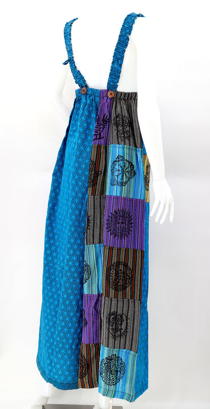 Flower of Life Pagan Symbol Overalls | Wide Leg Jumpsuit