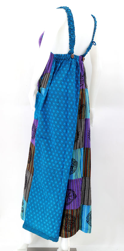 Flower of Life Pagan Symbol Overalls | Wide Leg Jumpsuit