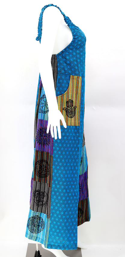 Flower of Life Pagan Symbol Overalls | Wide Leg Jumpsuit