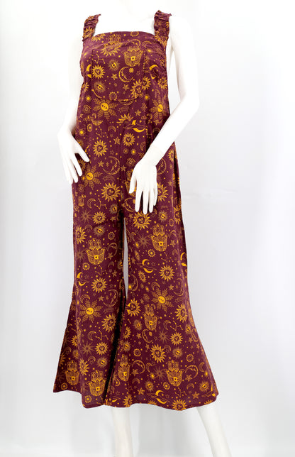 Celestial Print Overalls | Wide Leg Cotton Jumpsuit