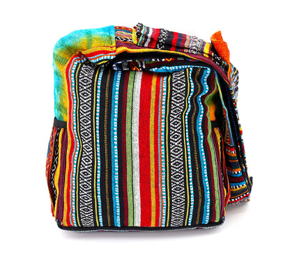 Frog Mushroom Hemp Crossbody | Hand Embroidered Tie Dye Messenger Bag