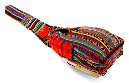 Mushroom Elf Hemp Crossbody | Hand Embroidered Tie Dye Messenger Bag