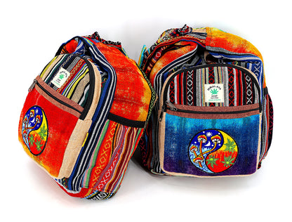 Mushroom Yin Yang Hemp Crossbody | Hand Embroidered Messenger Bag