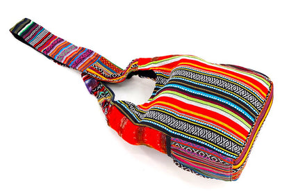 Skull Mushroom Hemp Crossbody | Hand Embroidered Tie Dye Messenger Bag