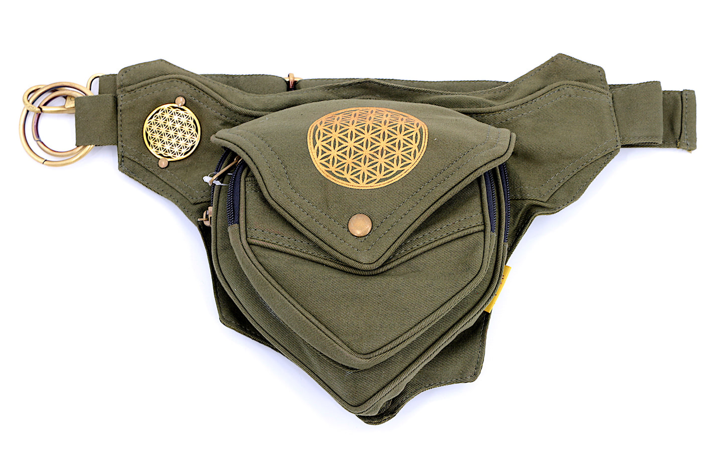 Cotton Flower Of Life Handmade Canvas Fanny Pack