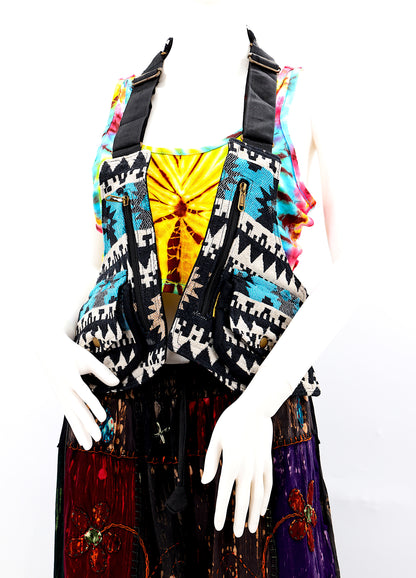 Aztec Pattern Holster Style Bag | Geometric Vest Dual Pouch Bag
