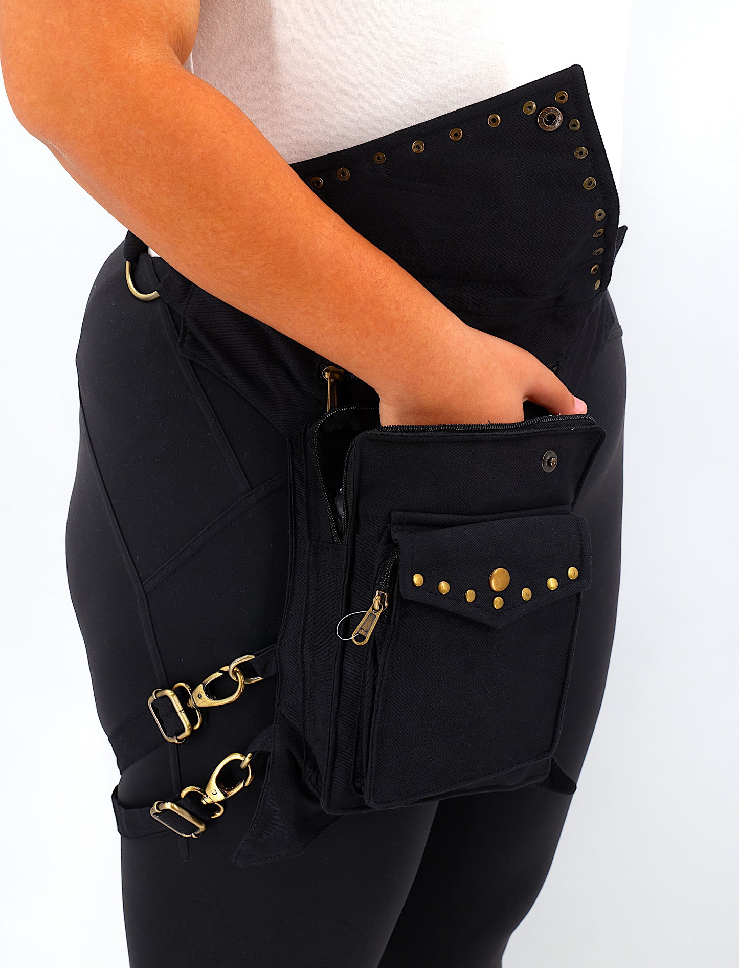 Cotton Handmade Plain Leg Belt Canvas Fanny Pack