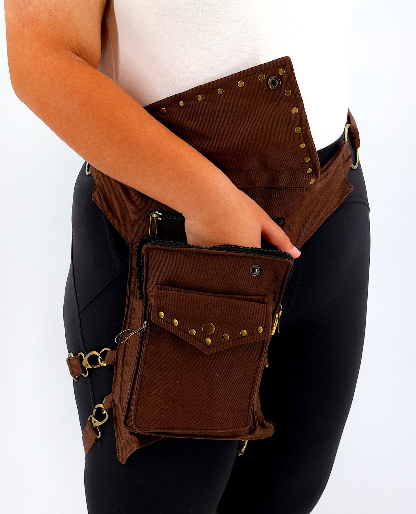 Cotton Handmade Plain Leg Belt Canvas Fanny Pack