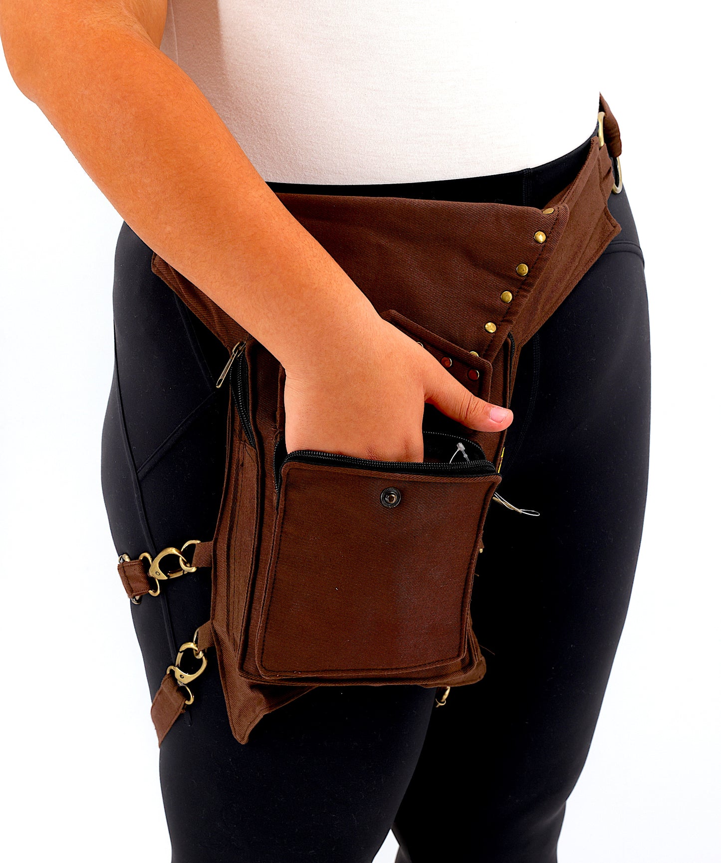 Cotton Handmade Plain Leg Belt Canvas Fanny Pack