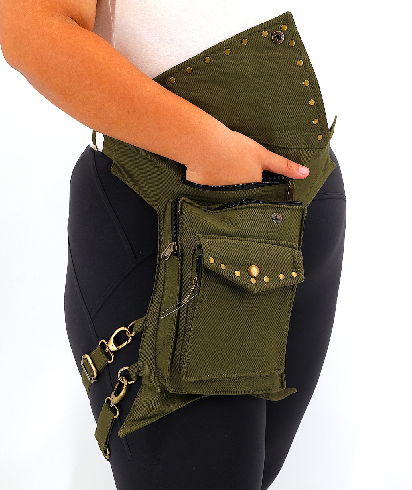 Cotton Handmade Plain Leg Belt Canvas Fanny Pack