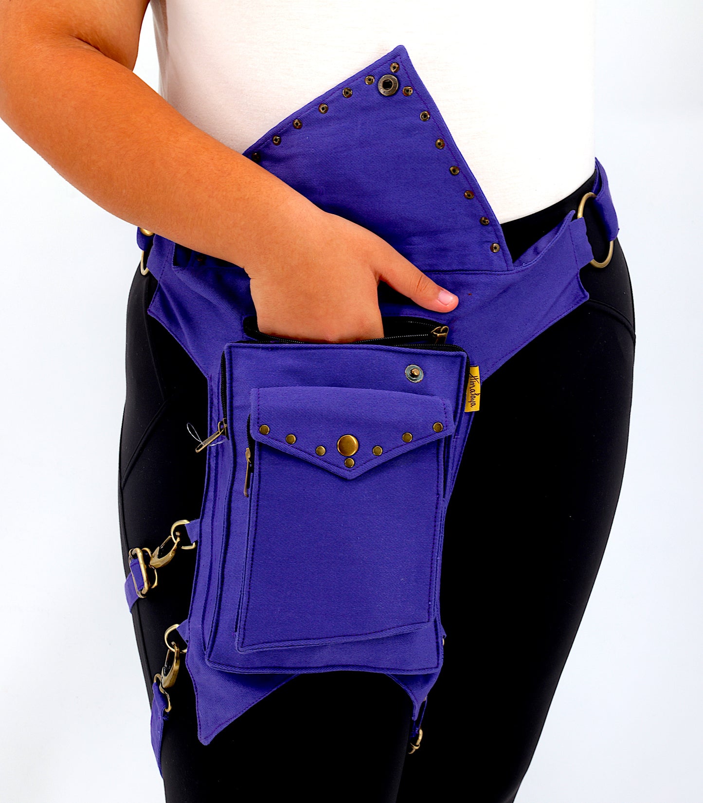 Cotton Handmade Plain Leg Belt Canvas Fanny Pack