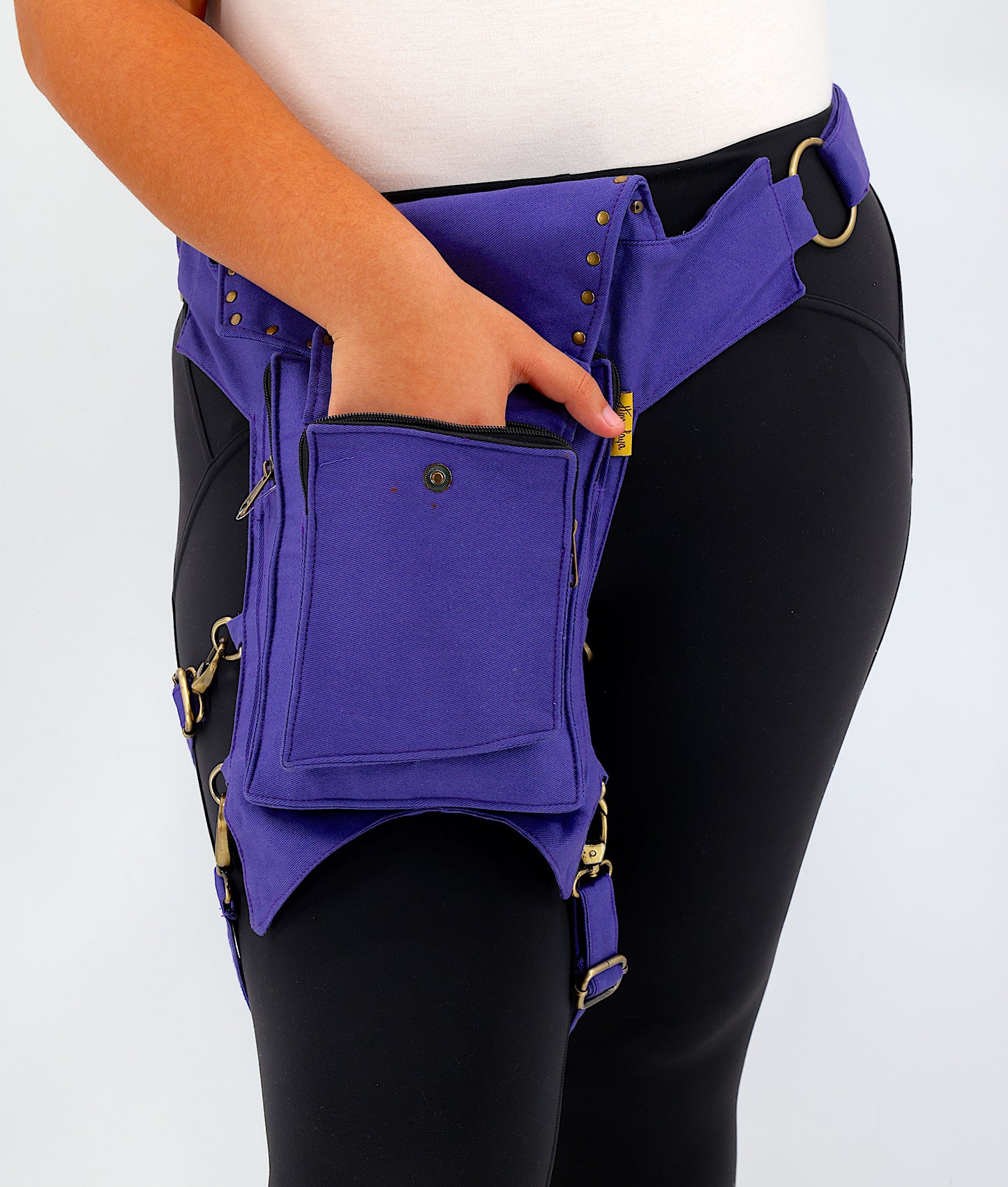 Cotton Handmade Plain Leg Belt Canvas Fanny Pack