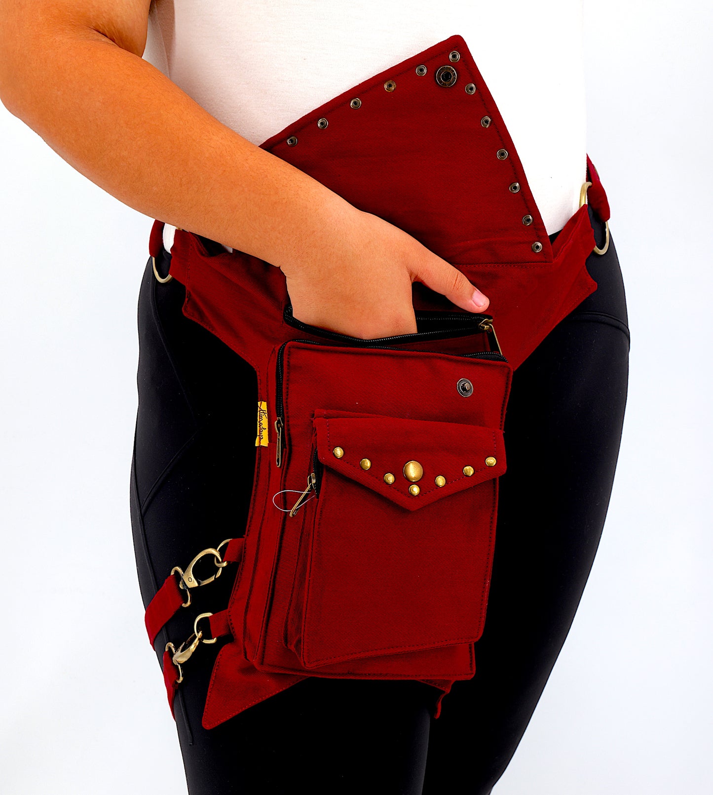 Cotton Handmade Plain Leg Belt Canvas Fanny Pack