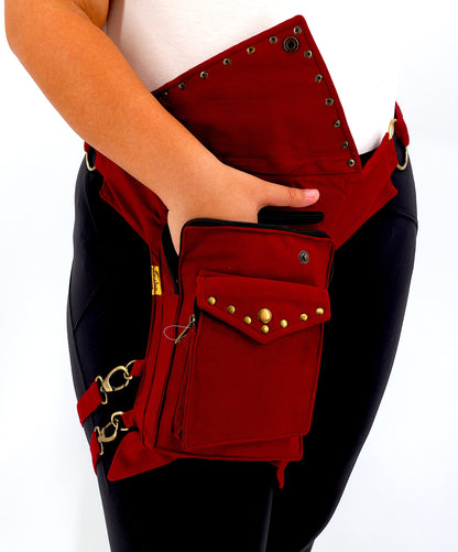 Cotton Handmade Plain Leg Belt Canvas Fanny Pack