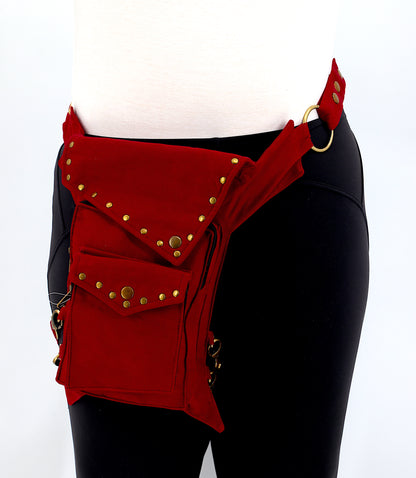 Cotton Handmade Plain Leg Belt Canvas Fanny Pack