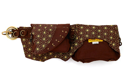 Cotton Flower Of Life Double Pocket Canvas Fanny Pack