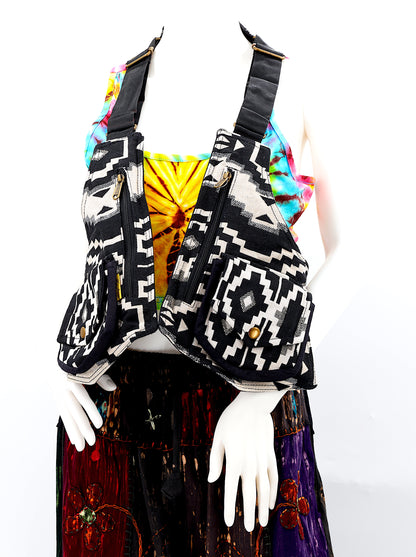 Aztec Pattern Holster Style Bag | Geometric Vest Dual Pouch Bag