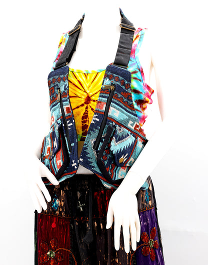 Aztec Pattern Holster Style Bag | Geometric Vest Dual Pouch Bag