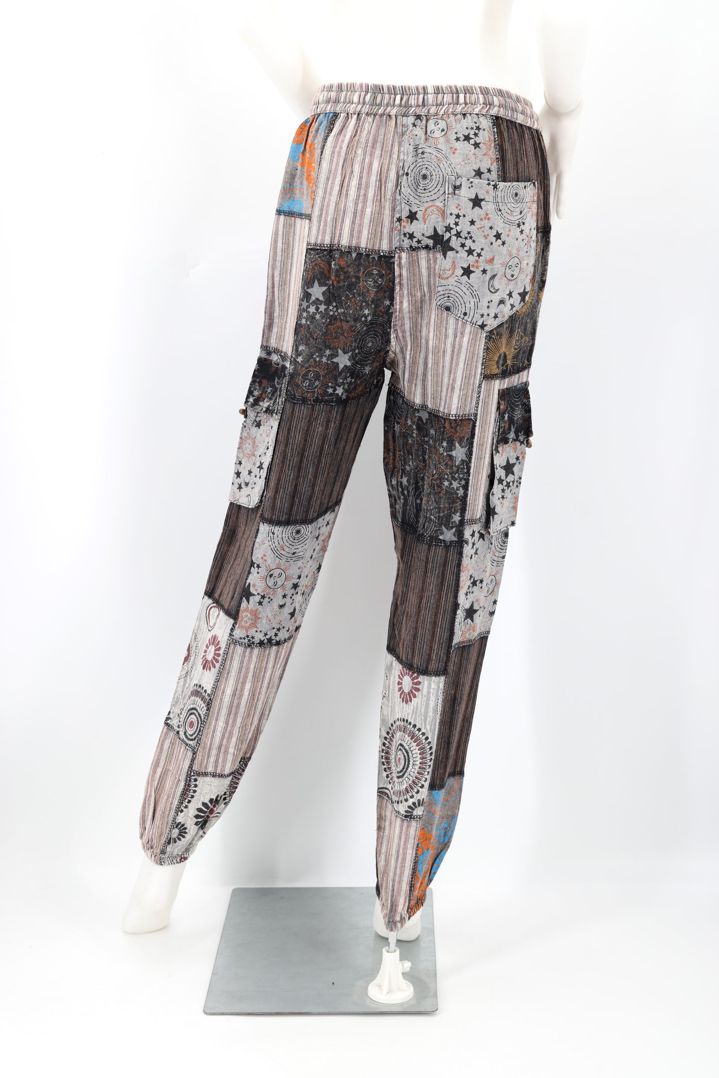 Cotton Hippie Handmade Harem Celestial Print Patchwork Lightweight Bohemian Pants