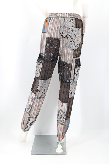 Celestial Print Lightweight Harem Pants | Patchwork Cargo Pants