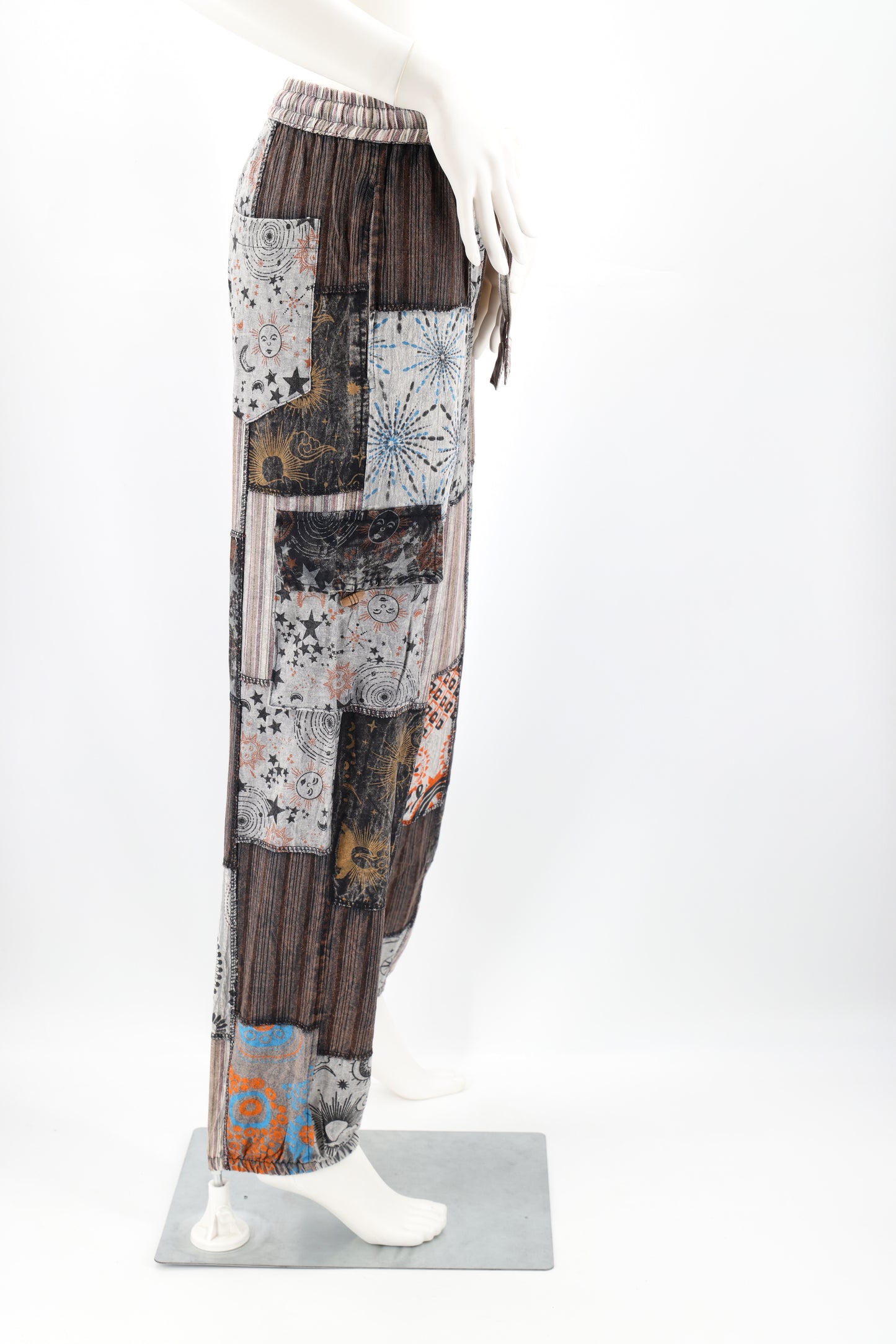 Cotton Hippie Handmade Harem Celestial Print Patchwork Lightweight Bohemian Pants