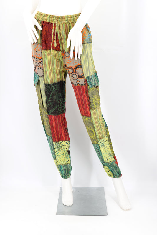 Cotton Hippie Handmade Harem Celestial Print Patchwork Lightweight Bohemian Pants