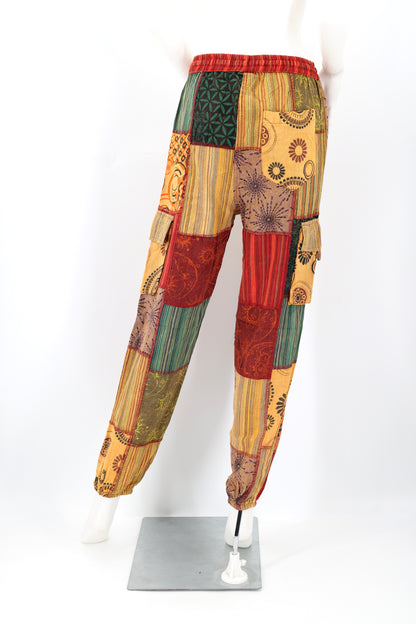 Celestial Print Lightweight Harem Pants | Patchwork Cargo Pants