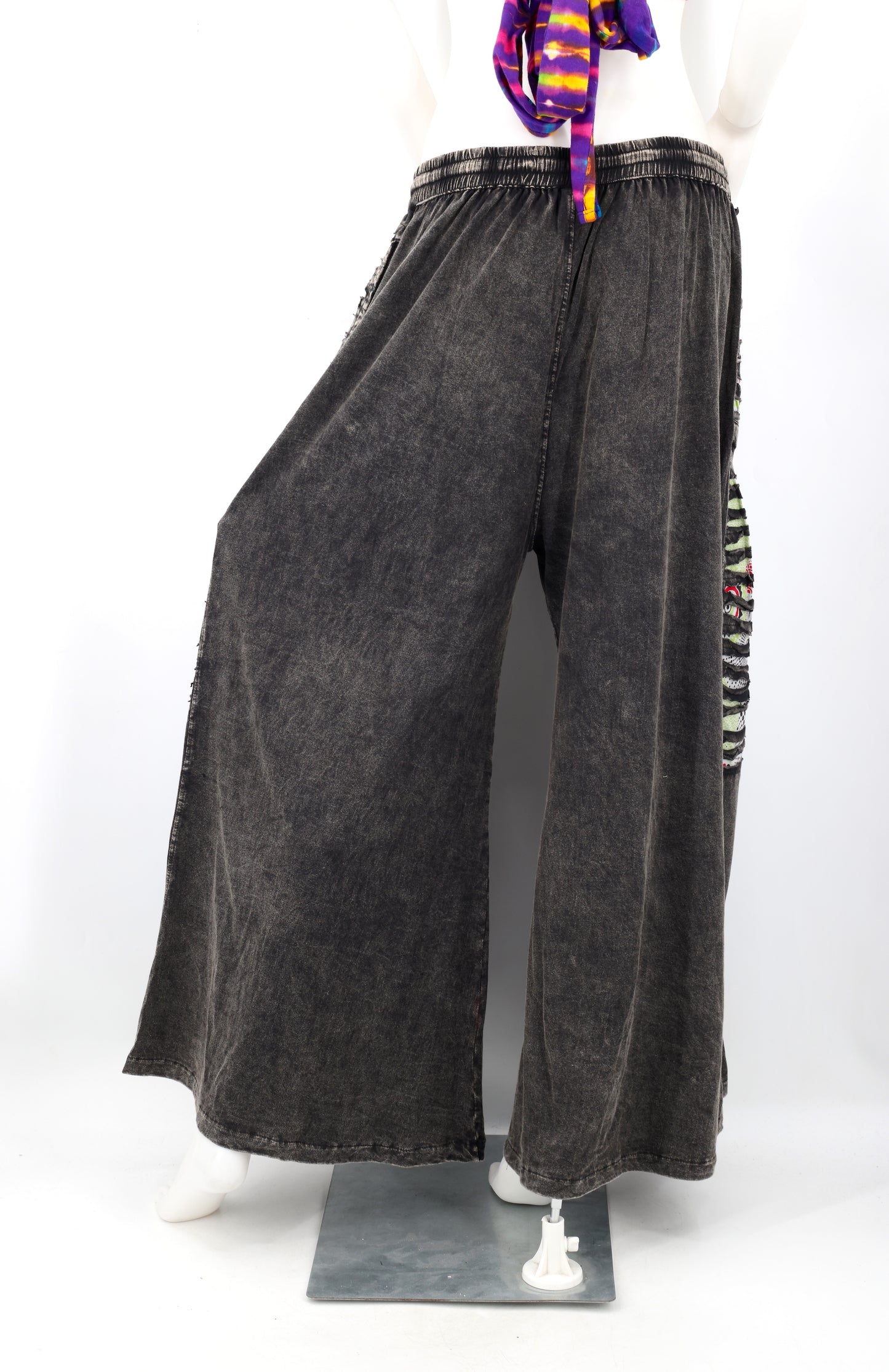 Sew and Slash Patchwork Paisley Print Palazzo Pants | Wide Leg Cotton Trousers