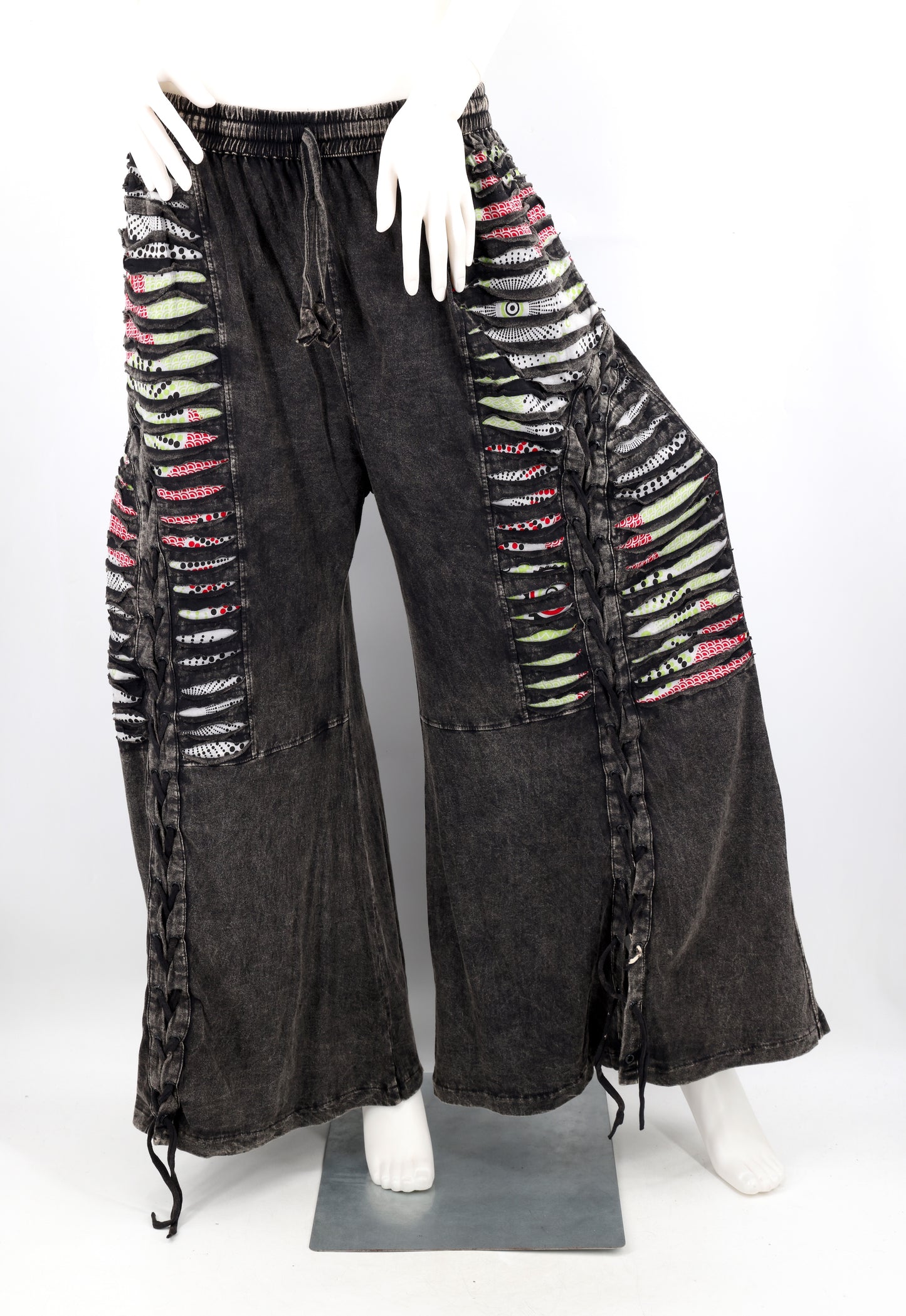 Sew and Slash Patchwork Paisley Print Palazzo Pants | Wide Leg Cotton Trousers