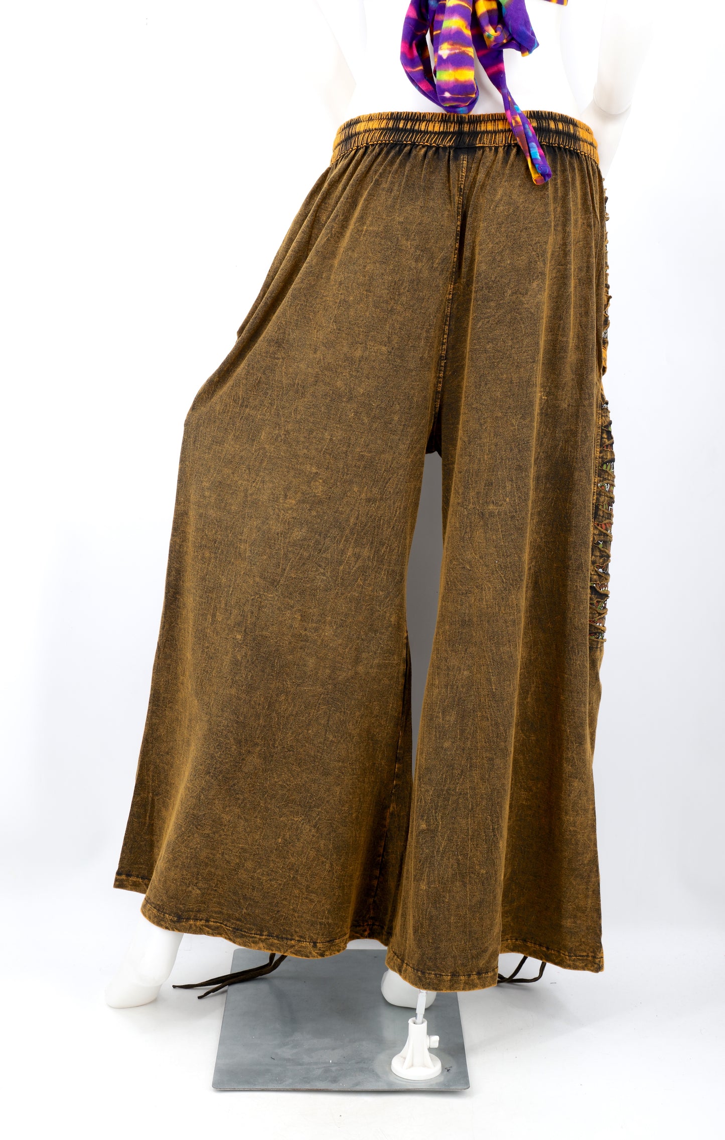 Sew and Slash Patchwork Paisley Print Palazzo Pants | Wide Leg Cotton Trousers
