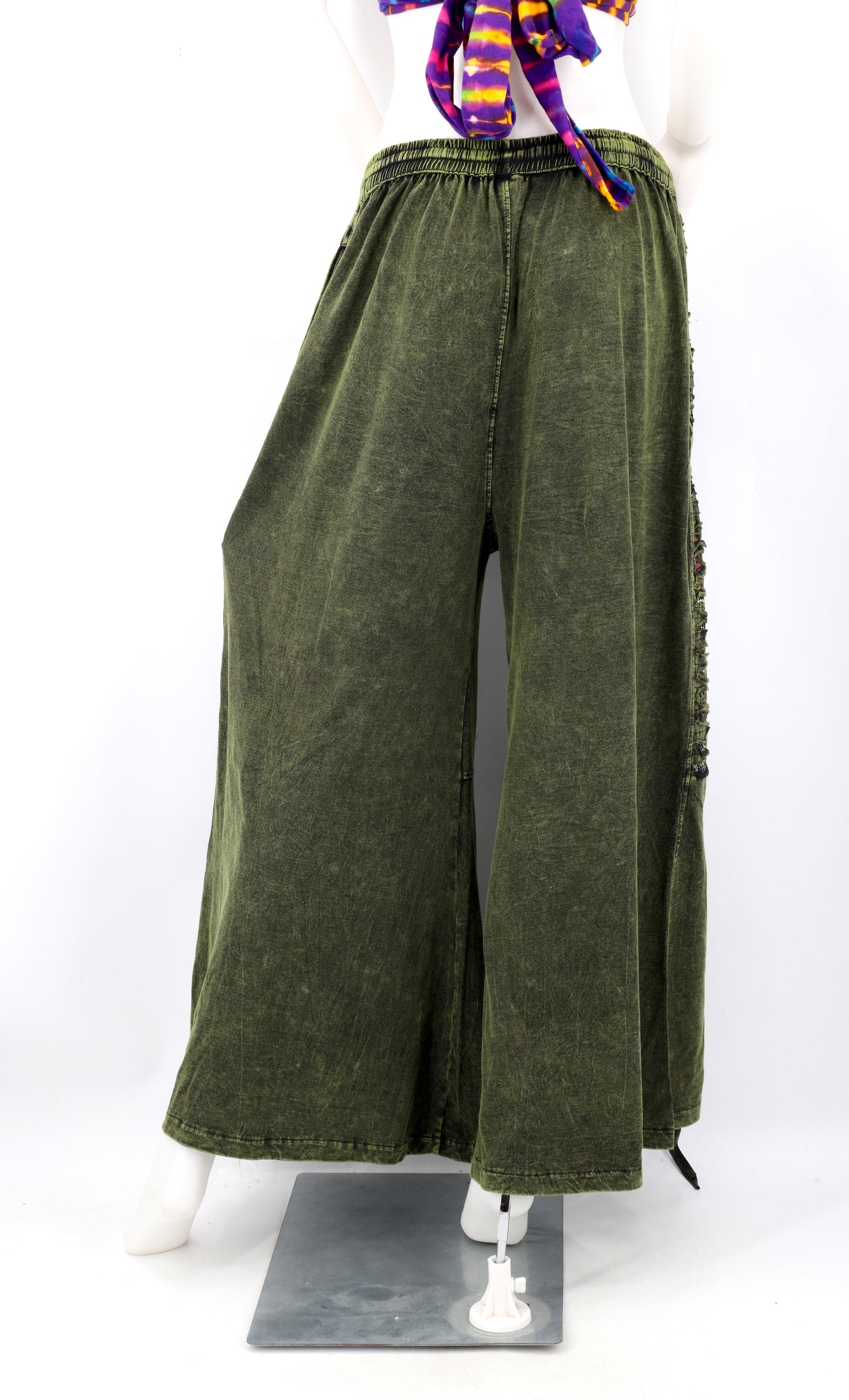 Sew and Slash Patchwork Paisley Print Palazzo Pants | Wide Leg Cotton Trousers