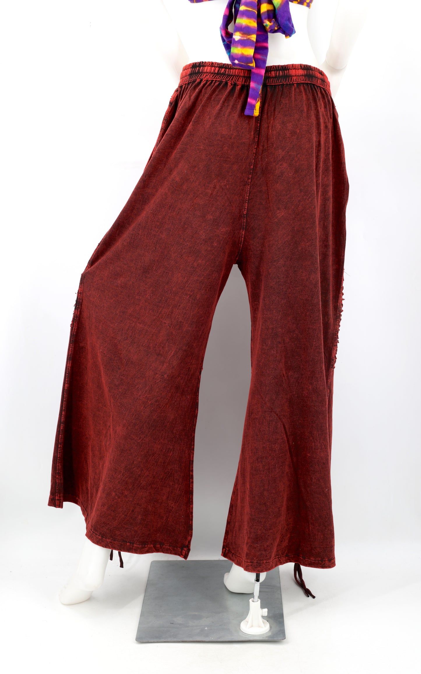 Sew and Slash Patchwork Paisley Print Palazzo Pants | Wide Leg Cotton Trousers