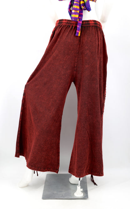 Sew and Slash Patchwork Paisley Print Palazzo Pants | Wide Leg Cotton Trousers