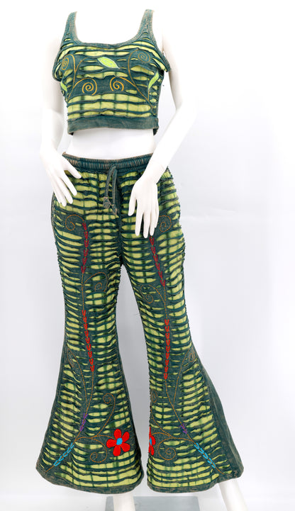 Floral Embroidered 2-Piece Dress Set | Cotton Palazzo Outfit