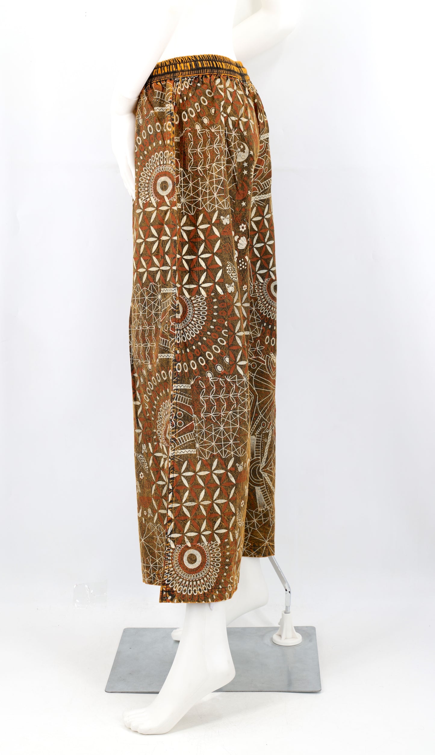 Handmade Multi-Patterned Wide-Leg Cotton Trousers - Free Spirited Palazzo Pants