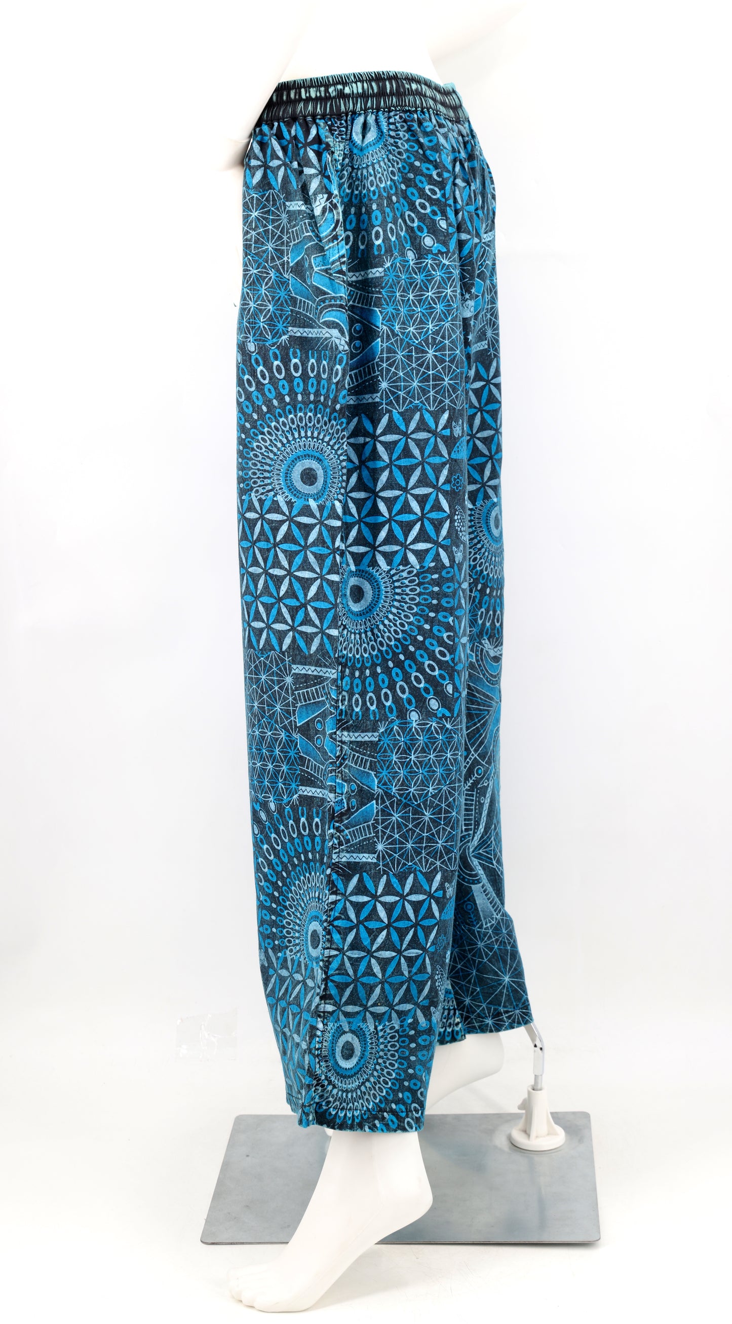 Handmade Multi-Patterned Wide-Leg Cotton Trousers - Free Spirited Palazzo Pants