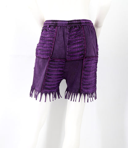 Cotton Hippie Handmade Floral Embroidered Patchwork Bohemian Shorts