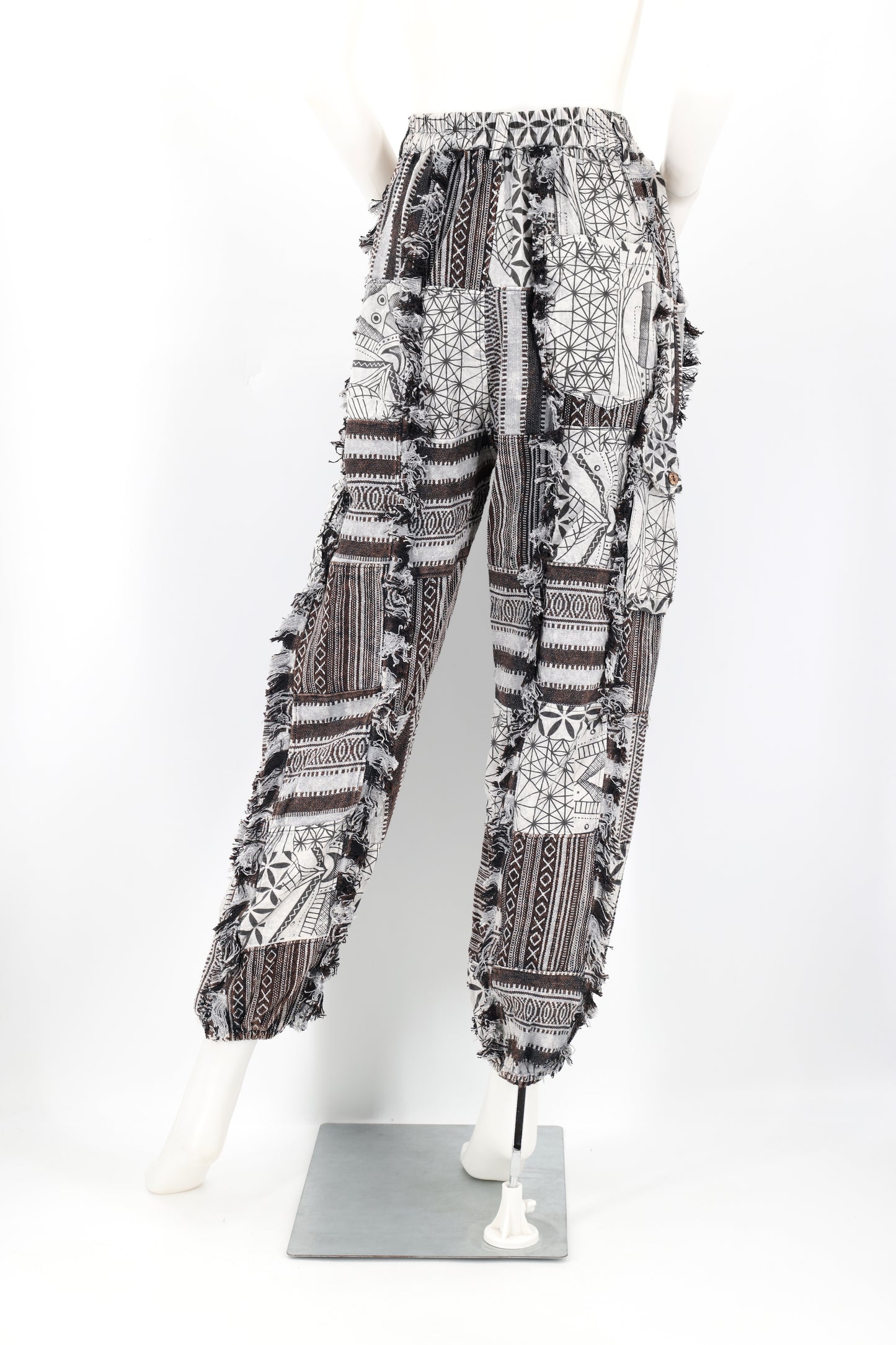 Cotton Hippie Handmade Harem Gheri Patchwork Fringe Bohemian Pants