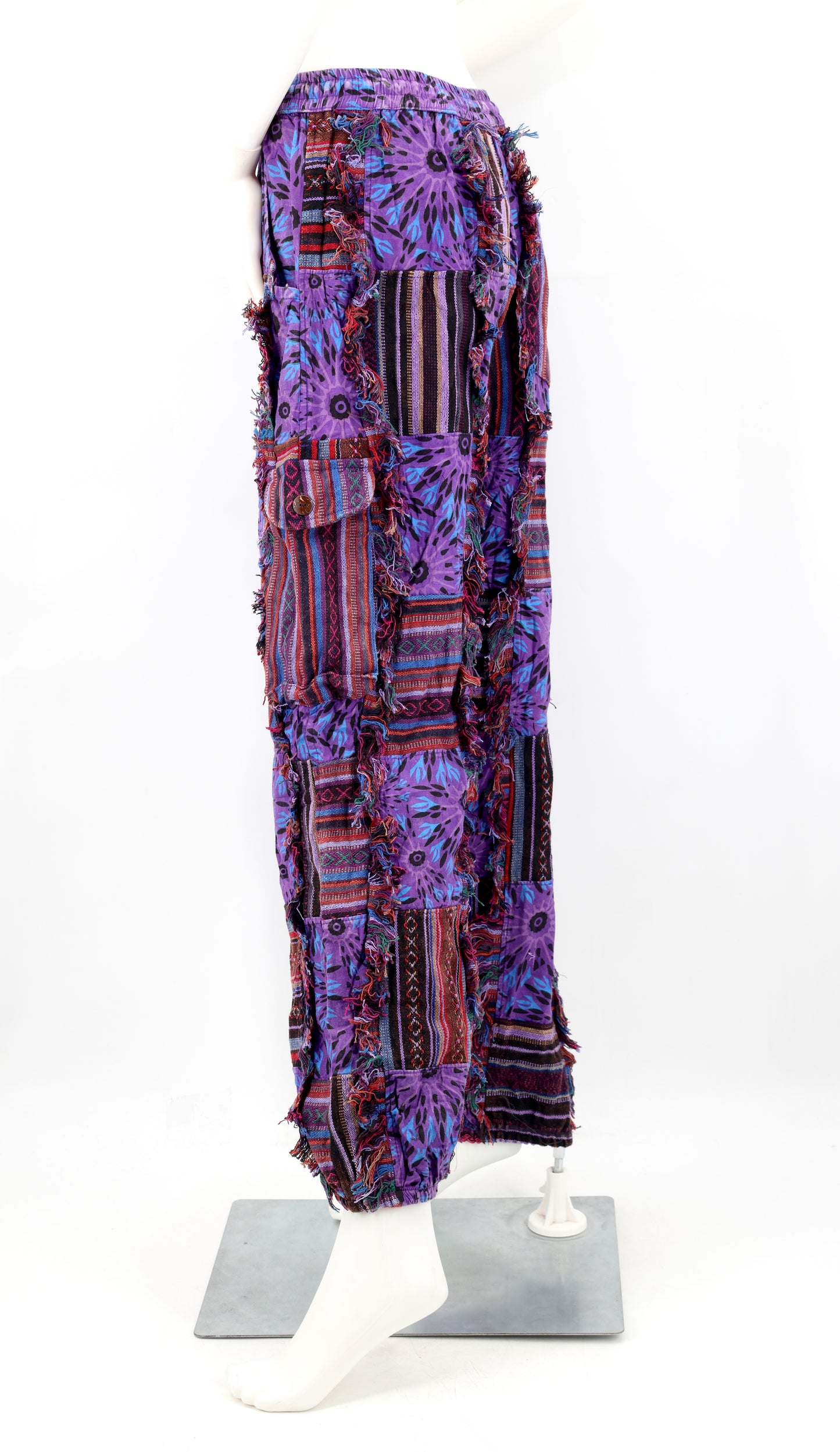 Cotton Hippie Handmade Harem Gheri Patchwork Fringe Bohemian Pants