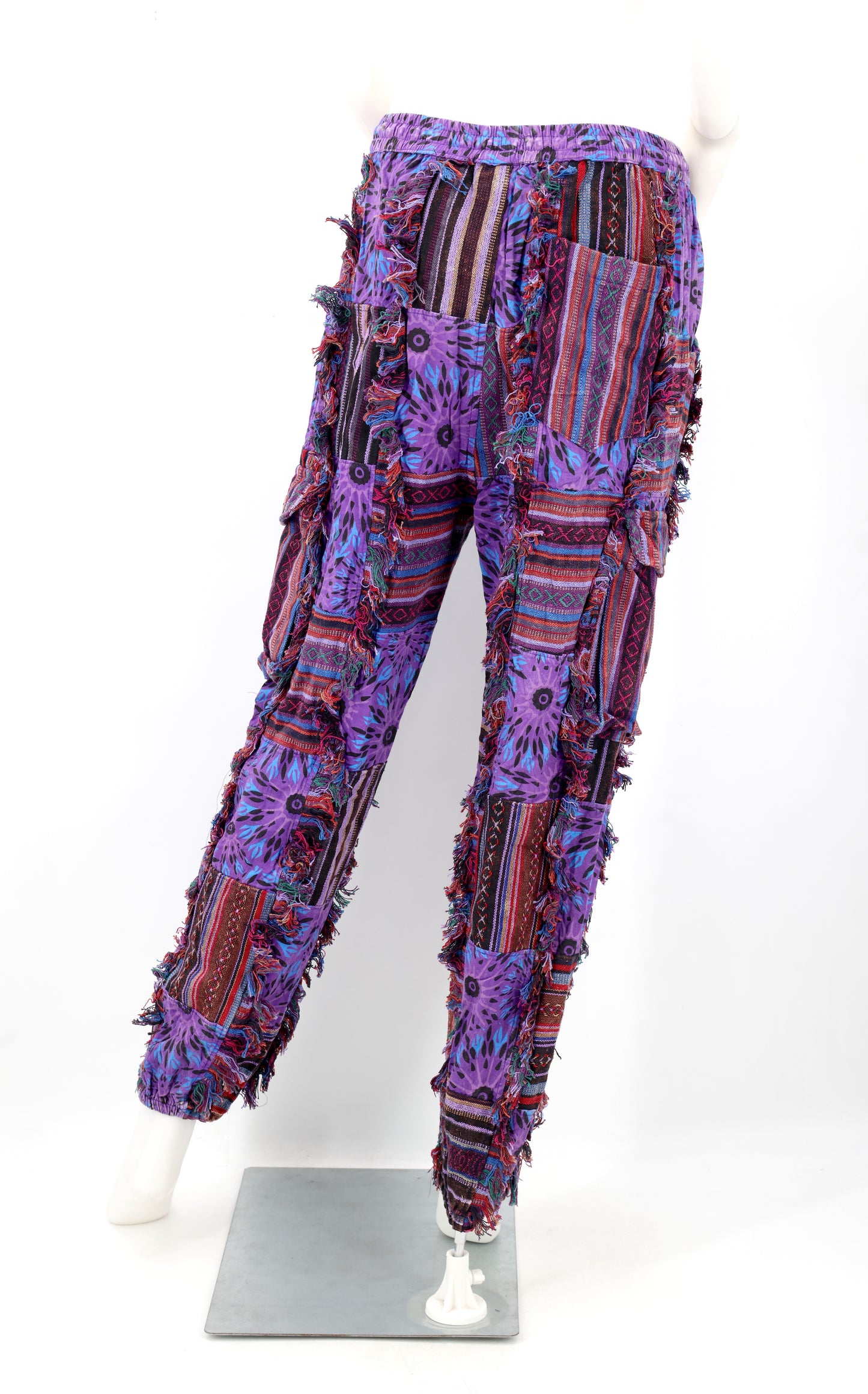 Cotton Hippie Handmade Harem Gheri Patchwork Fringe Bohemian Pants