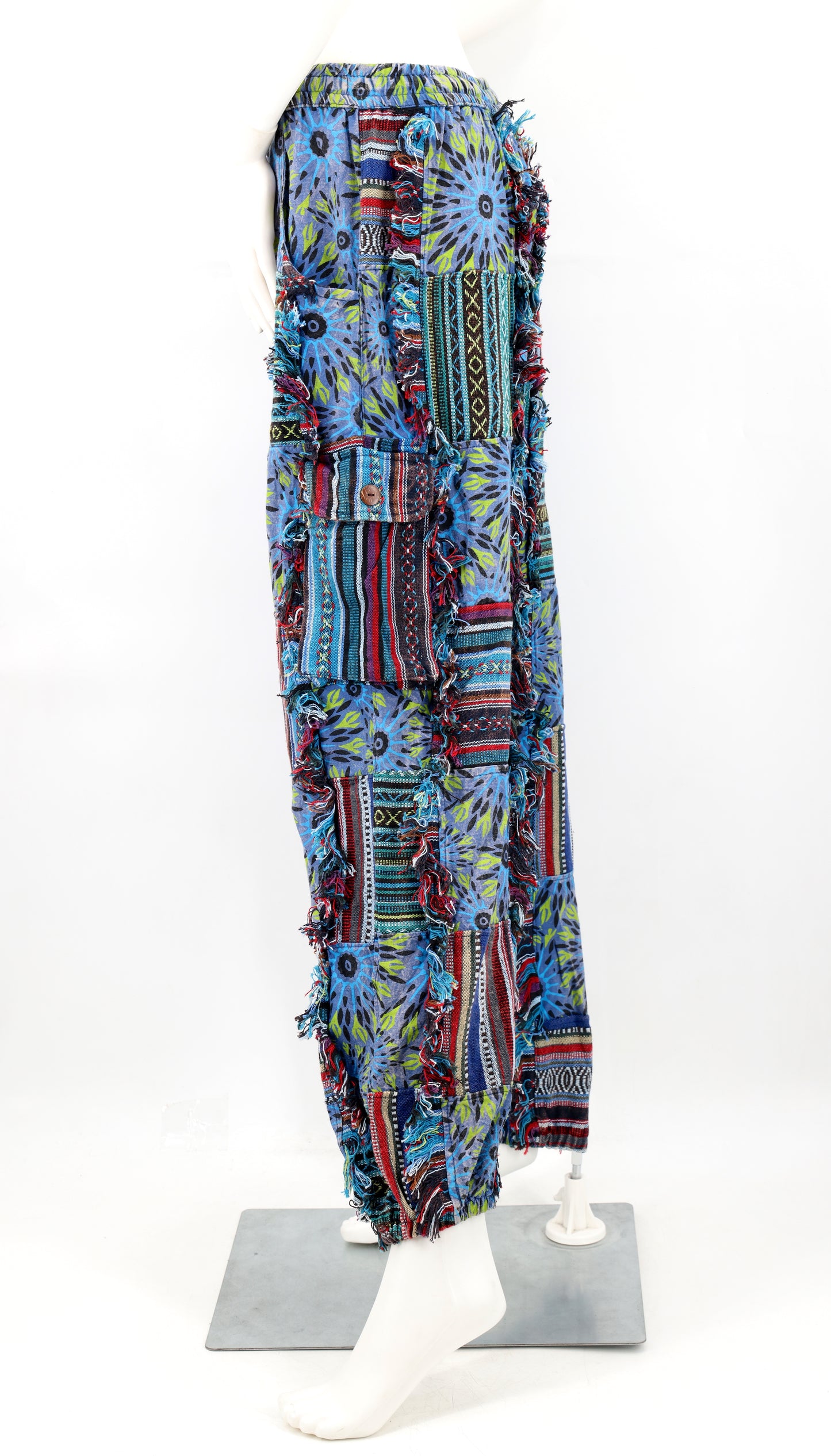 Cotton Hippie Handmade Harem Gheri Patchwork Fringe Bohemian Pants